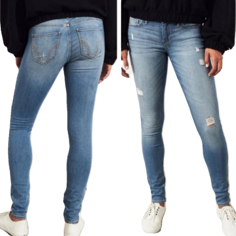 Hollister Distressed Low Rise Super Skinny Jeans 1S / 25W 28L NWT